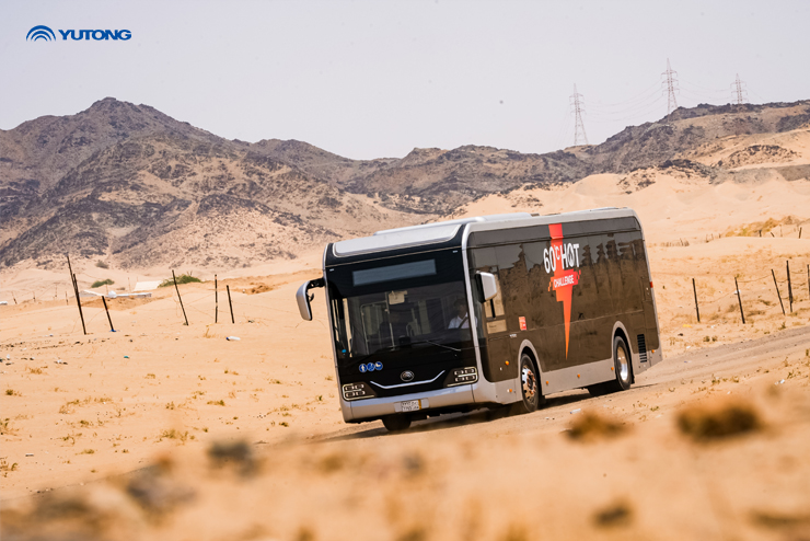 التغلب على حرارة الصحراء القاسية: إطلاق تحدي الحرارة الشديدة لموديل Yutong E11pro لأول مرة!